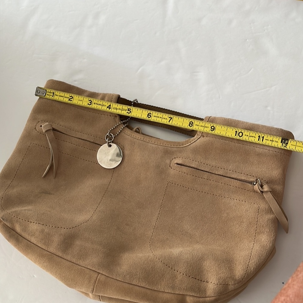 Apostrophe Mini Tan Suede Hand Bag - Picture 9 of 12